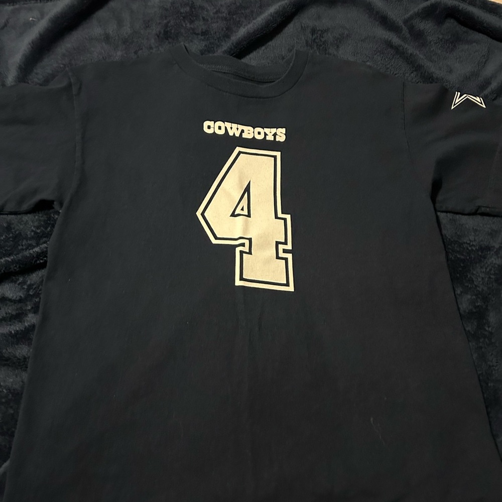 Dallas Cowboys Navy Dak Prescott 4  Jersey T-Shirt Youth Large